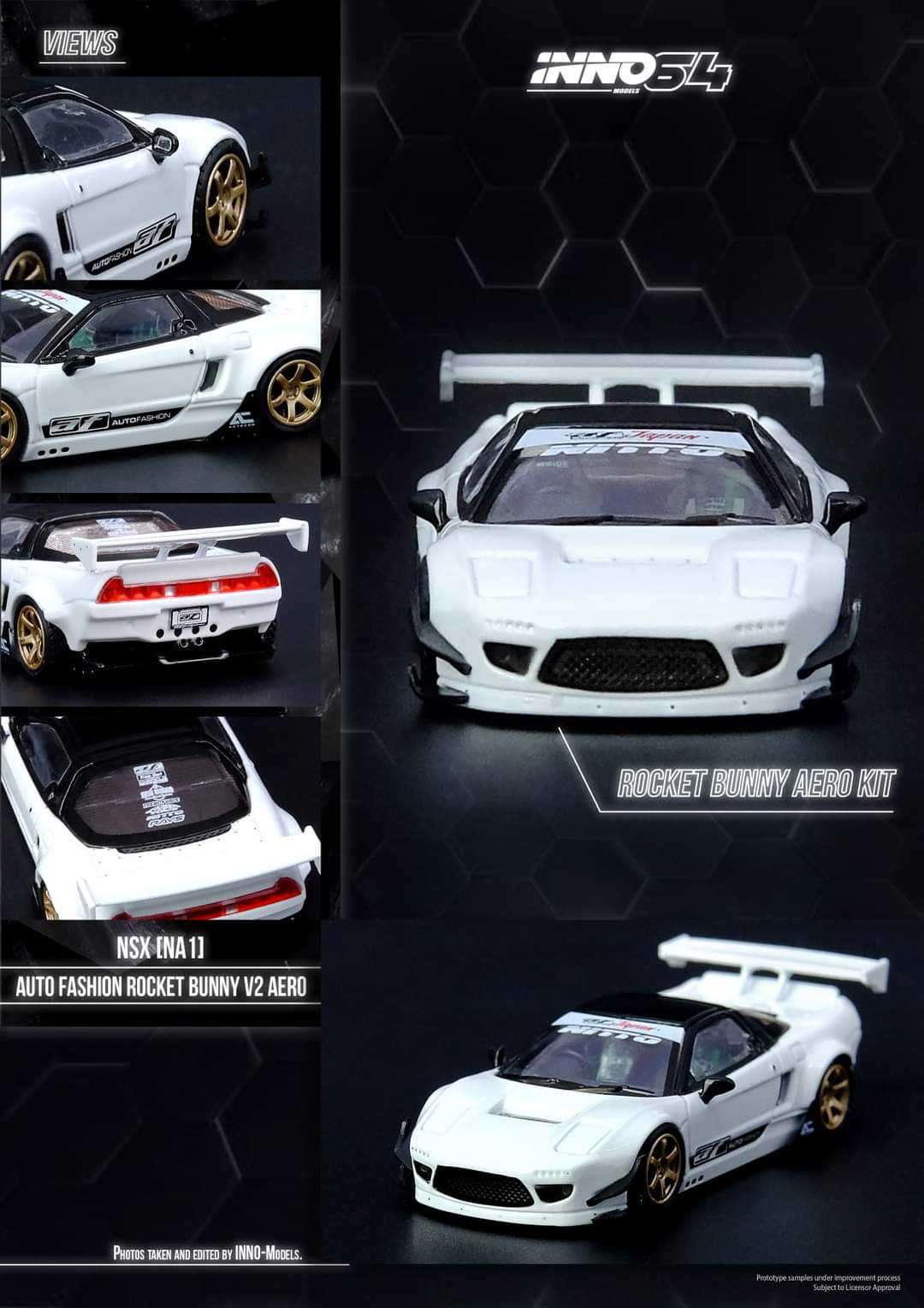 INNO64 1:64 Honda NSX (NA1) Auto Fashion Rocket Bunny V2 Aero in