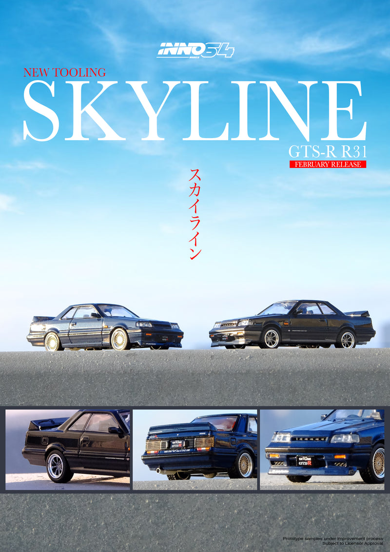 INNO Models 1:64 Nissan Skyline GTS-R (R31) in Dark Blue