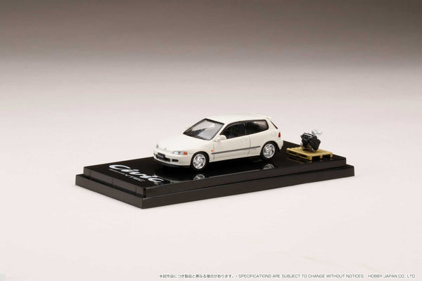 Hobby Japan 1:64 Honda Civic (EG6) SiR Ⅱ with Engine Model in Frost White