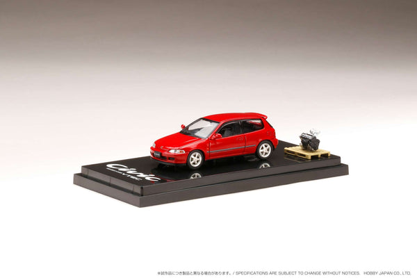 Hobby Japan 1:64 Honda Civic (EG6) SiR-S with Engine Display in Milano Red
