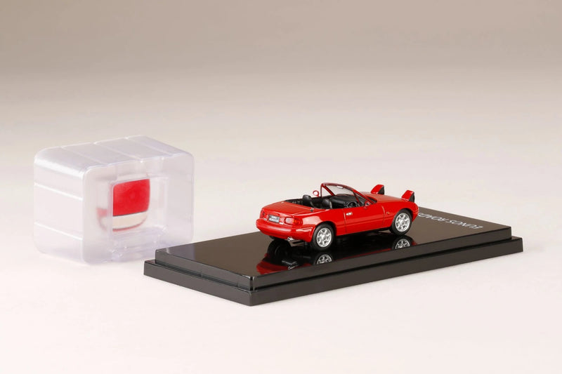 Hobby Japan 1:64 Mazda Eunos Roadster (NA6CE) in Classic Red with Open Headlights
