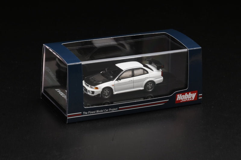 Hobby Japan 1:64 Mitsubishi Lancer GSR Evolution 5 (CP9A) 1998 Customized Version in White