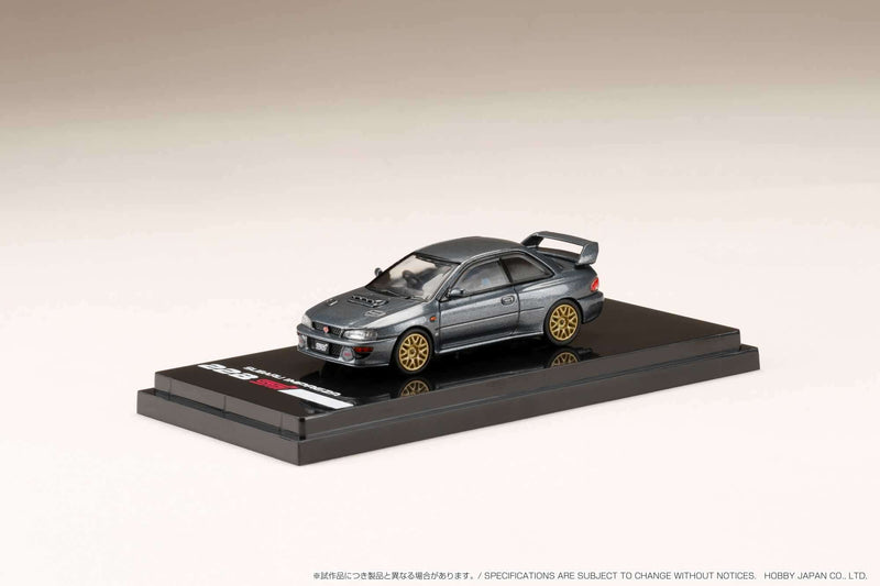 Hobby Japan 1:64 Subaru Impreza 22B STi Version (GC8改) with EJ Engine Display in Cool Gray Metallic