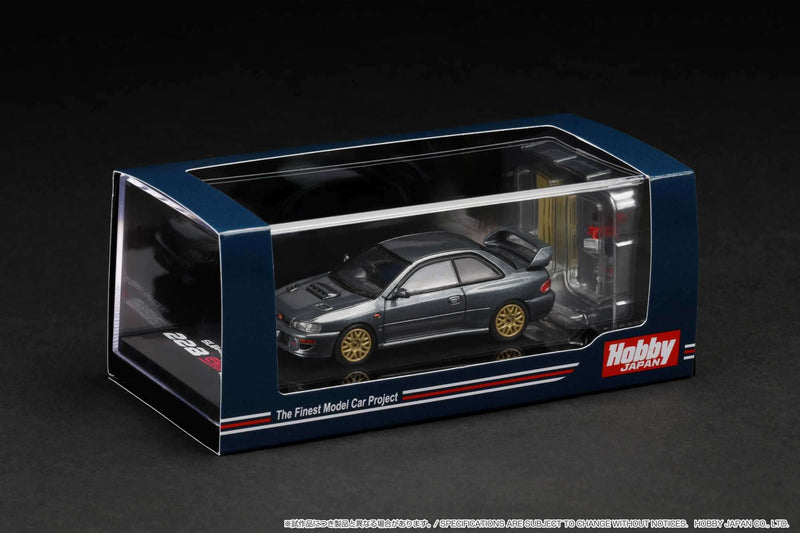 Hobby Japan 1:64 Subaru Impreza 22B STi Version (GC8改) with EJ Engine Display in Cool Gray Metallic