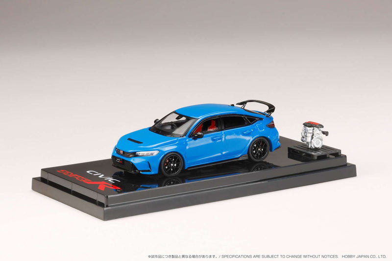 Hobby Japan 1:64 Honda Civic Type-R (FL5) with Engine Display Model in Racing Blue Pearl