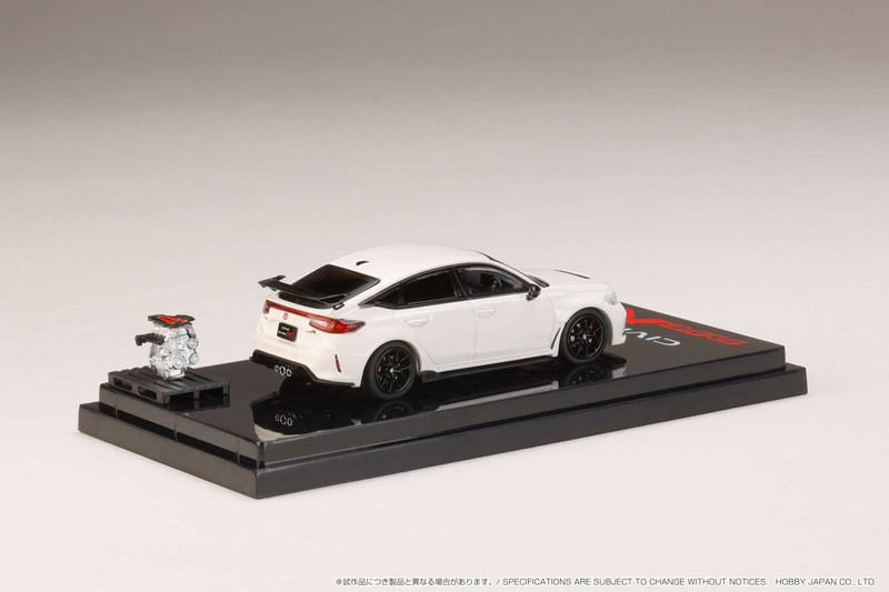 Hobby Japan 1:64 Honda Civic Type-R (FL5) with Engine Display Model in Championship White