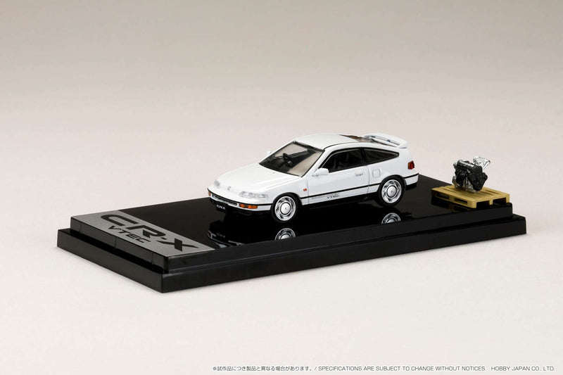Hobby Japan 1:64 Honda CR-X SiR (EF8) 1989 with Engine Display Model in White