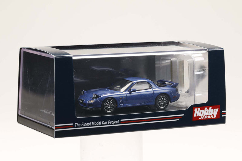 Hobby Japan 1:64 Mazda RX-7 (FD3S) Spirit-R Type in Innocent Blue Mica with Engine Display Model