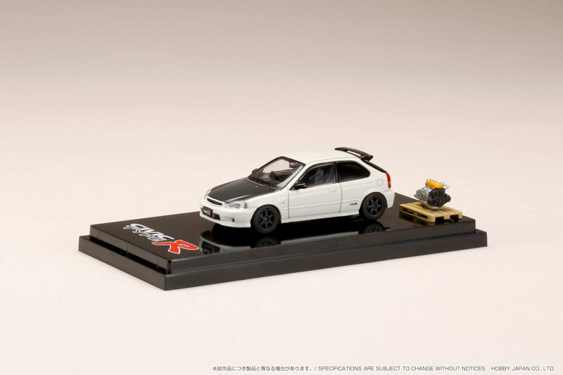 Hobby Japan 1:64 Honda Civic Type-R (EK9) Customized Version with Engine Display in Championship White