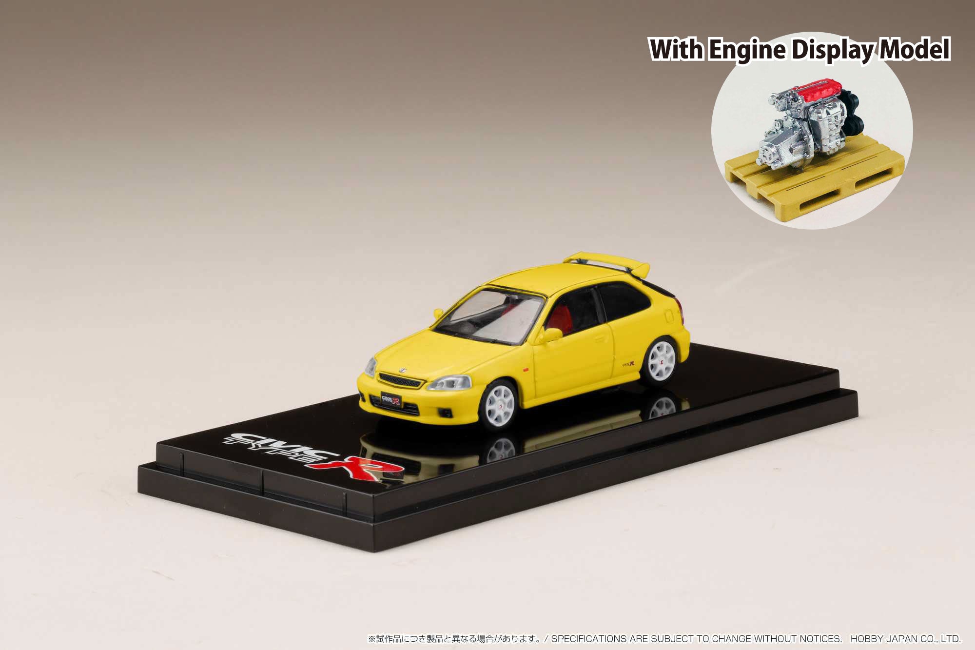 1／64 ミニカー　シビック　10台セット　EK9 EG6 FL5 タイプR Hobby Japan 1:64 Honda Civic (EK9) Type-R in Sunlight Yellow with
