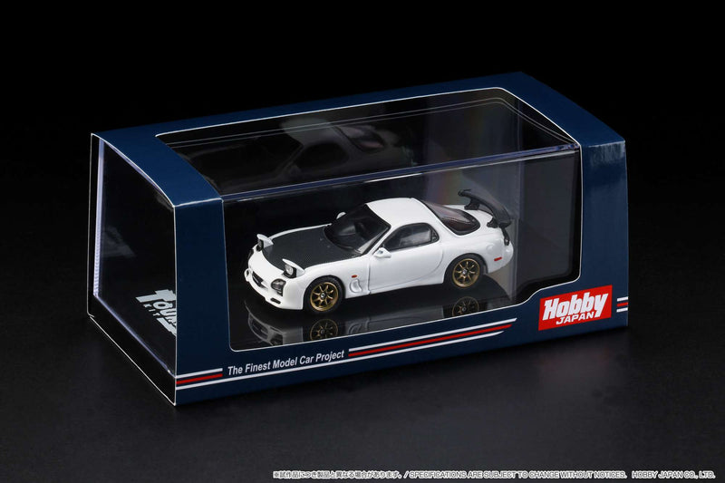 Hobby Japan 1:64 Mazda RX-7 Efini (FD3S) A-Spec with GT Wing in Pure White