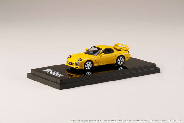 Hobby Japan 1:64 Mazda RX-7 Efini (FD3S) A-Spec Customized Ver. in Sunburst Yellow