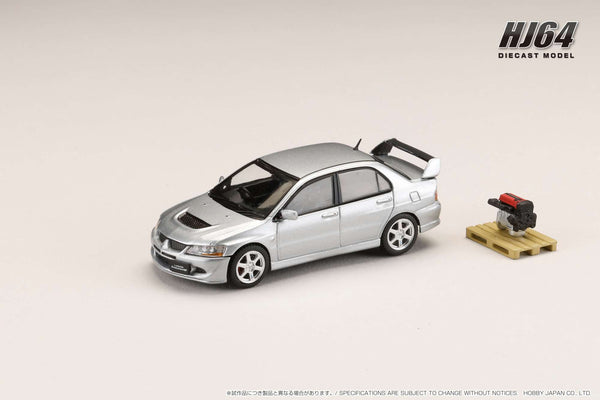 Hobby Japan 1:64 Mitsubishi Lancer GSR EVO 8 in Cool Silver Metallic with Engine Display