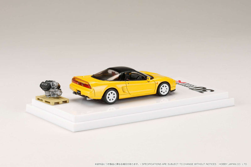 Hobby Japan 1:64 Honda NSX (NA1) Type R 1994 with Engine Display Model / Type R 30th Anniversary in Indy Yellow Pearl