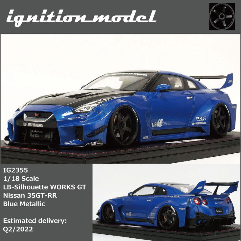 Ignition Model 1:18 Nissan 35GT-RR LB-Silhouette WORKS GT in Blue Metallic