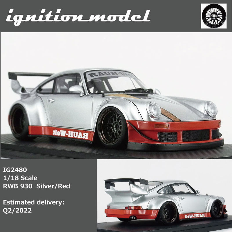 Ignition Model 1:18 Porsche 930 RWB in Silver/Red