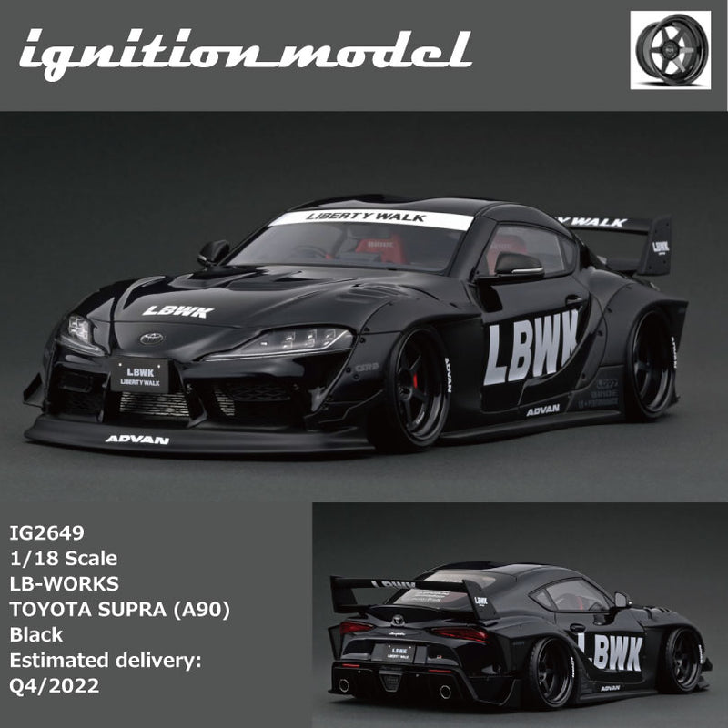 Ignition Model 1:18 Toyota GR Supra (A90) LBWK in Black
