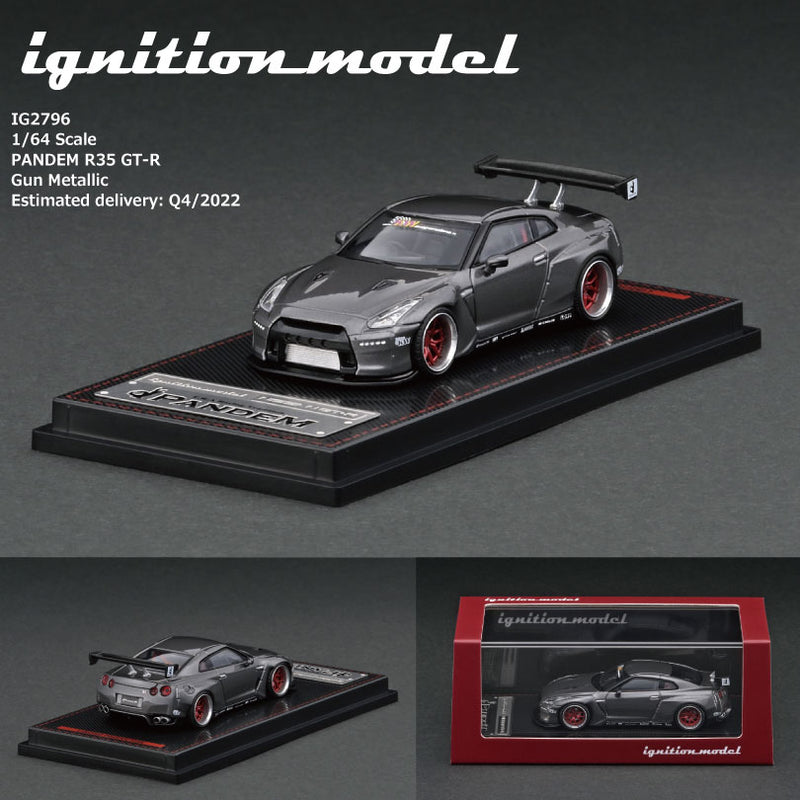 Ignition Model 1:64 Nissan Skyline (R35) GT-R Pandem in Gun Metallic