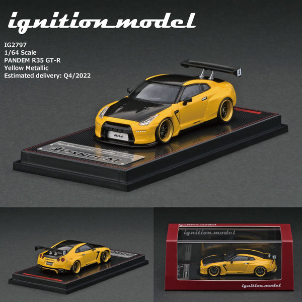 JDM MODEL CAR NISSAN SKYLINE GT-R R35 PANDEM R35 GT-R Gold