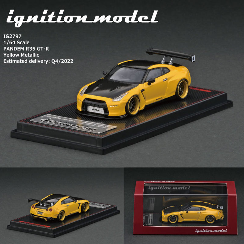 Ignition Model 1:64 Nissan Skyline (R35) GT-R Pandem in Yellow Metallic