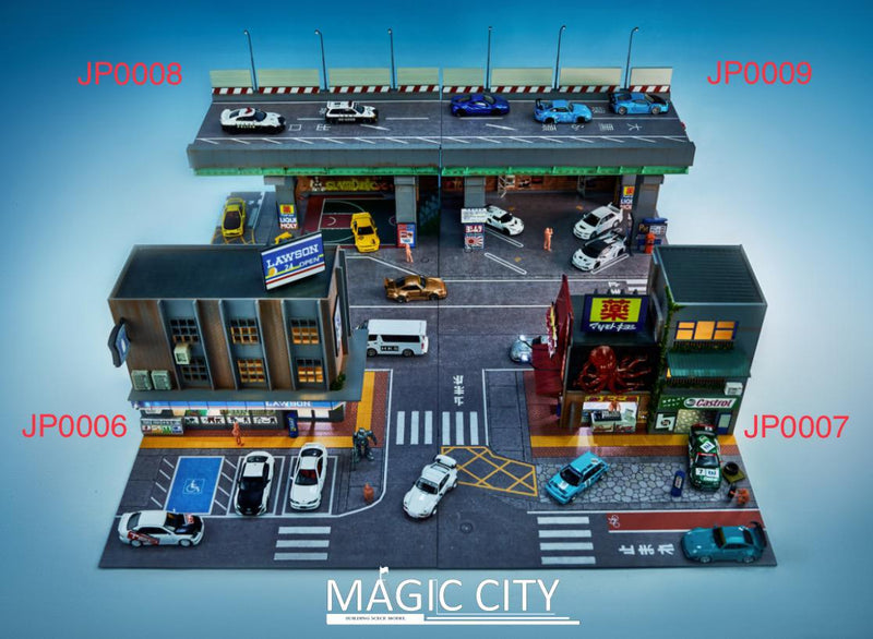 Magic City 1:64 "Japanese Street Scene" Gundam-Themed Lawson Supermarket Diorama