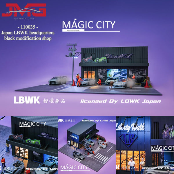 Magic City 1:64 Japan LBWK Headquarters Black Modification Shop