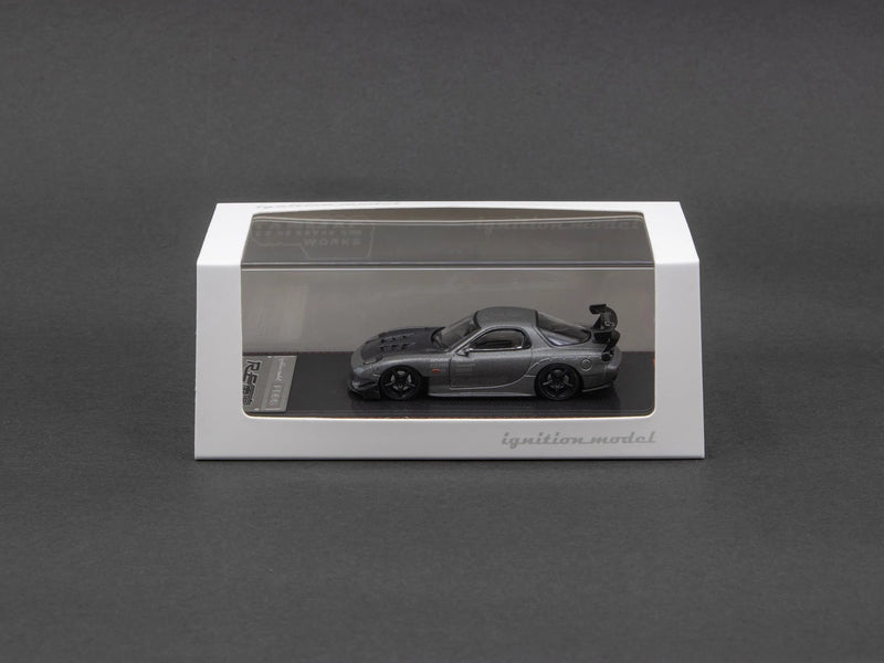 Ignition Model x Tarmac Works 1:64 Mazda RX-7 (FD3S) RE Amemiya in Titanium Gray