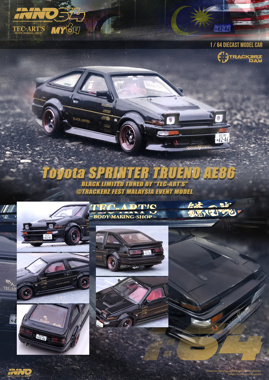 INNO64 1:64 Toyota Sprinter Trueno AE86 Tuned by 