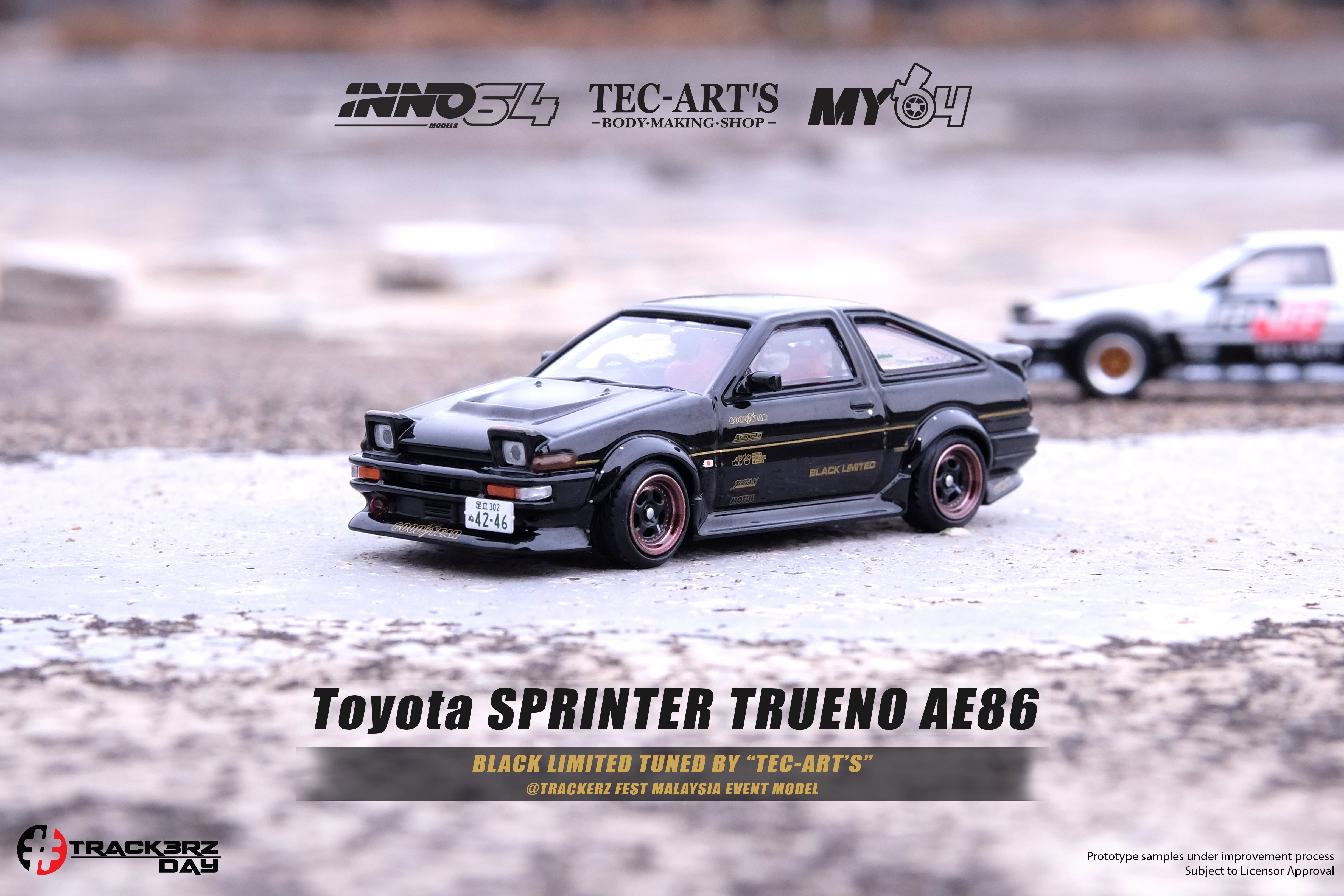 INNO64 AE86 ブラックリミテッドTUNED BY TEC-ART'S Inno64 Sprinter Trueno Ae86 Black Limited Tec-Art'S Malaysia