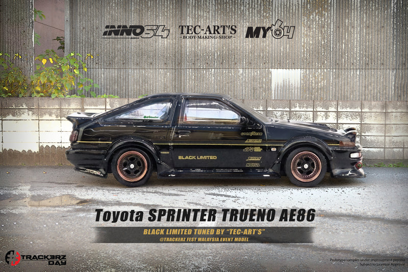 INNO64 1:64 Toyota Sprinter Trueno AE86 Tuned by "TEC-ART" @TrackerZ Day Malaysia Event Model