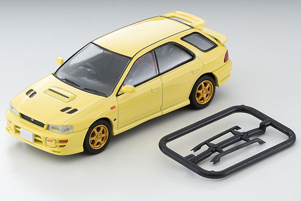 Tomytec 1:64 Subaru Impreza Pure Sport Wagon WRX STi Ver. VI Limited 1999 in Yellow
