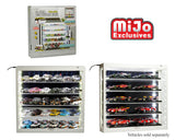 Showcase 5-Tier LED Wall Mountable Display Case – White Case with Mirror Rear Panel