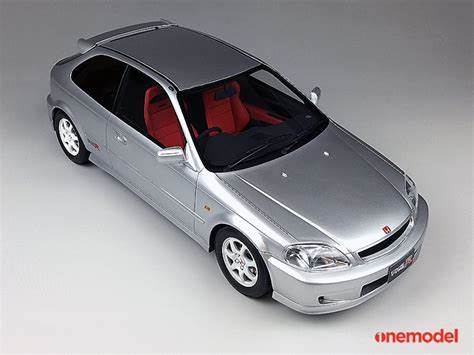 One Model 1:18 Honda Civic Type-R (EK9) Late Model Version in Silver
