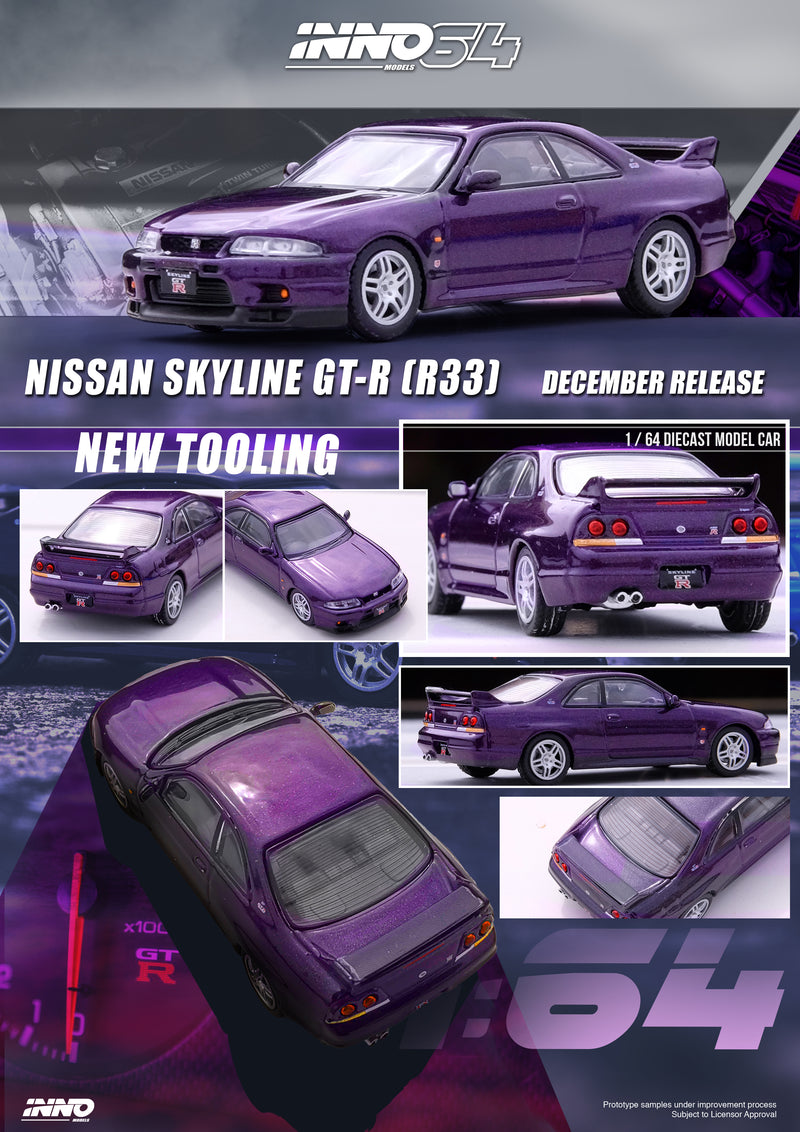 INNO64 1:64 Nissan Skyline GT-R (R33) in Midnight Purple