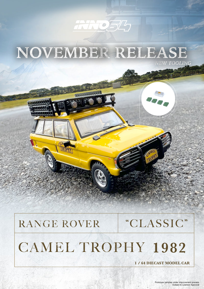 INNO64 1:64 Range Rover "CLASSIC" Camel Trophy 1982 with Accessories