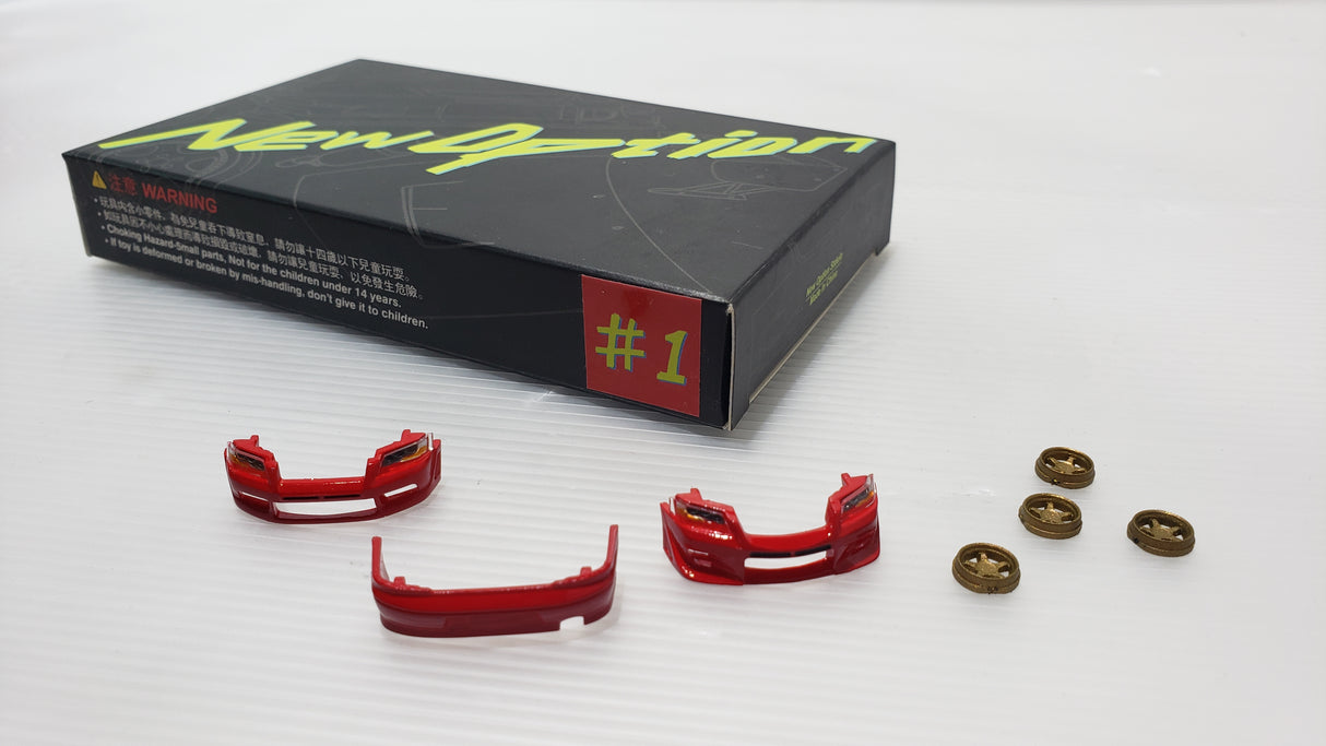 Peako Models 1:64 Mitsubishi Lancer EVO XI Red Tuning Parts #1
