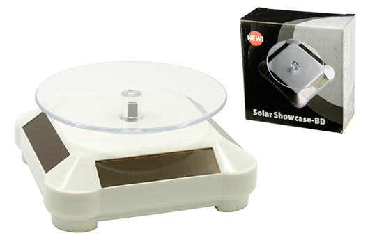 3.5″ Rotating Stage with Solar-Powered Base (Clear Top with White Base)