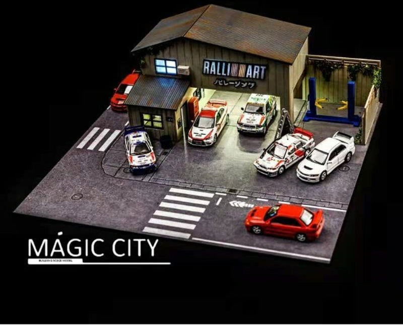 Mitsubishi Ralliart Repair Shop Diorama