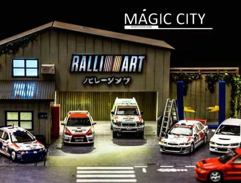 Mitsubishi Ralliart Repair Shop Diorama