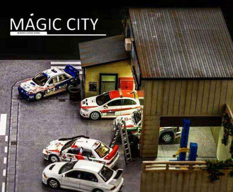 Mitsubishi Ralliart Repair Shop Diorama