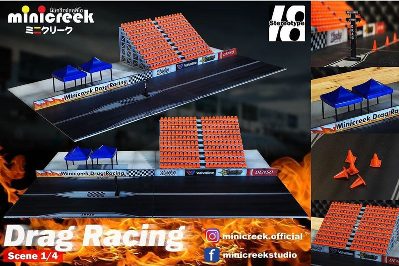 Minicreek Studio 1:64 - Drag Racing Scene 1 Diorama Set