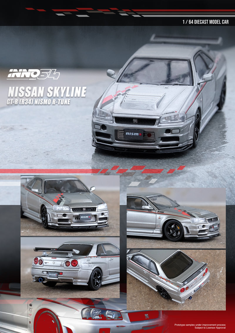 INNO64 1:64 Nissan Skyline GT-R (R34) R-Tune in Silver