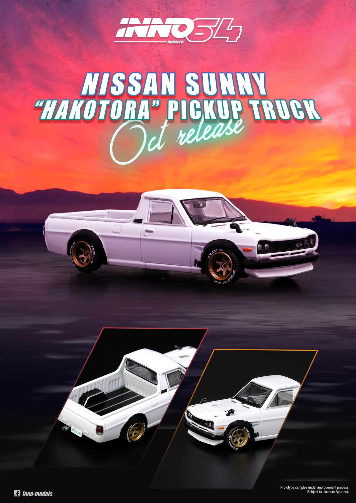 INNO64 Nissan Sunny Pick Up Truck Hakotora Motul Livery