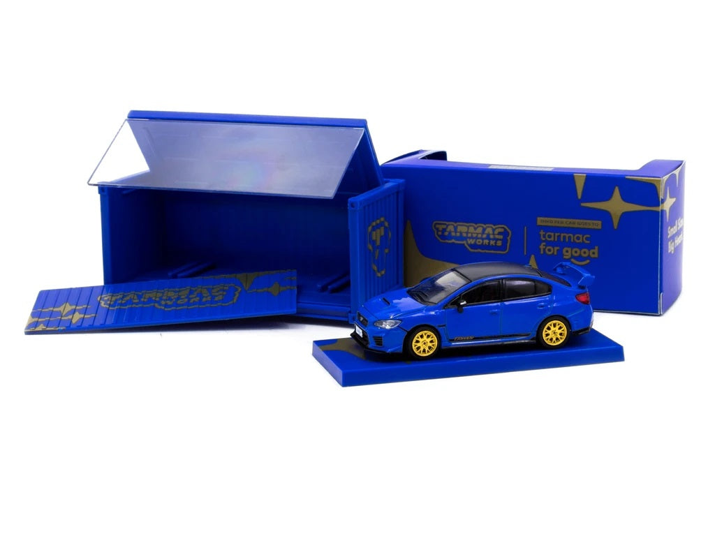 Subaru WRX STi EJ20 Final Edition Blue with Container – Model Cars