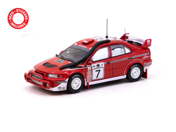 Tarmac Works 1:64 Mitsubishi Lancer Evolution 6.5, Safari Rally 2001 Winner, Tommi Mäkinen / Risto Mannisenmäki