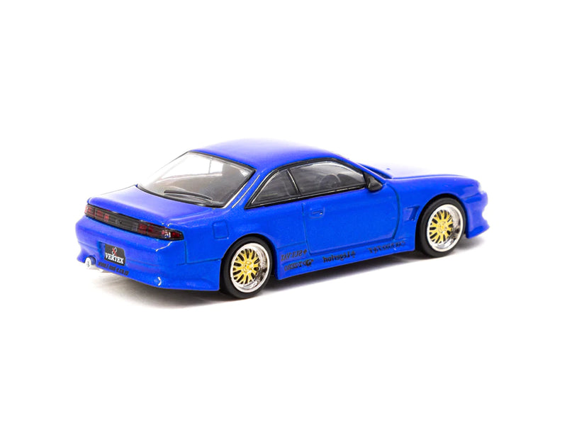 Tarmac Works 1:64 Nissan Silvia S14 Vertex Edition in Blue Metallic