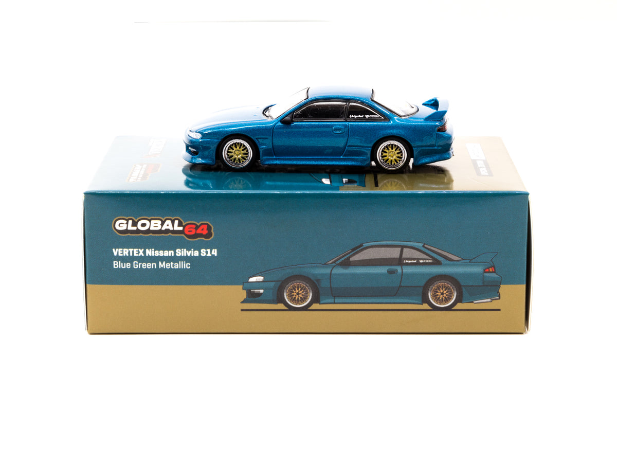Tarmac Works 1:64 Nissan Silvia S15 Vertex in Blue Green Tarmac Works 1:64 Nissan Silvia S15 Vertex in Blue Green