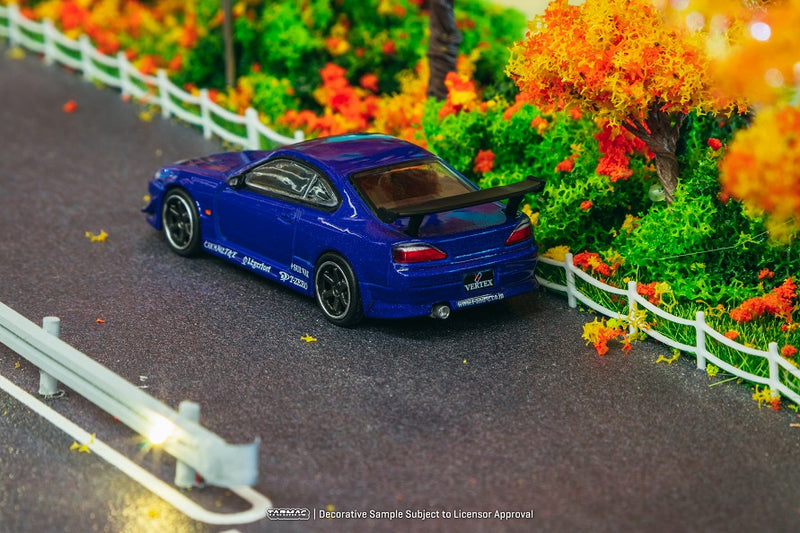 Tarmac Works 1:64 Nissan Silvia S15 Vertex Edition in Blue Metallic