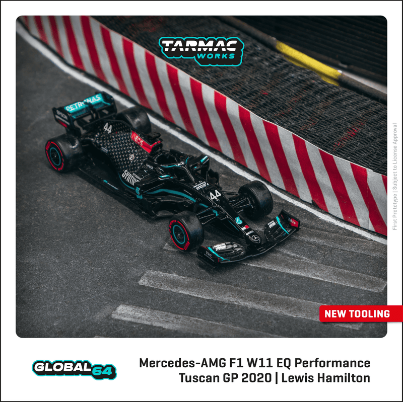 Tarmac Works 1:64 Mercedes-AMG F1 W11 EQ Performance, Tuscan Grand Prix 2020 Winner, Lewis Hamilton