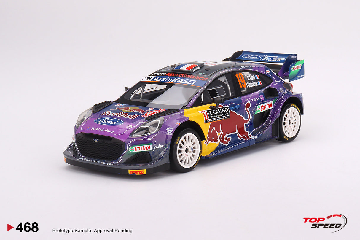 TopSpeed Models 1:18 Ford Puma Rally1 #19 M-Sport Ford WRT  2022 Rally MonteCarlo Winner